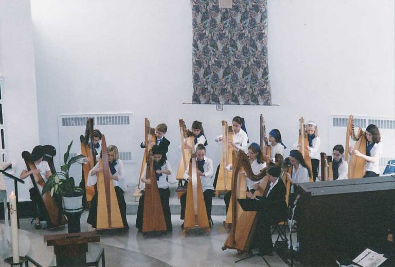 Ottawa Youth Harp Ensemble performing at St. Basil's Church in Ottawa