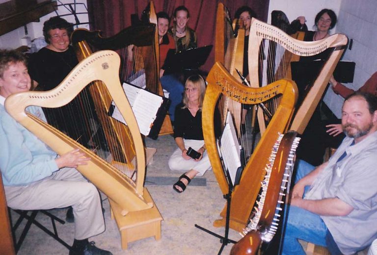 Members of the Ottawa Harp Choir practicing at University of Toronto